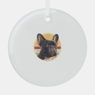 Funny French Bulldog Retro Outfits Clothes Cute Fr Glass Tree Decoration