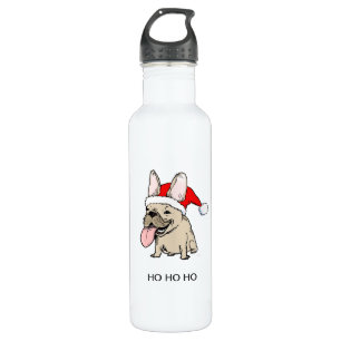 Funny French Bulldog Santa - Cute Dog Christmas 710 Ml Water Bottle
