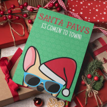 Funny French Bulldog Santa Paws Christmas