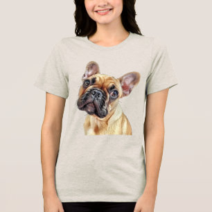 Funny French Bulldog T-Shirt – Cute Frenchie Gifts Tri-Blend Shirt