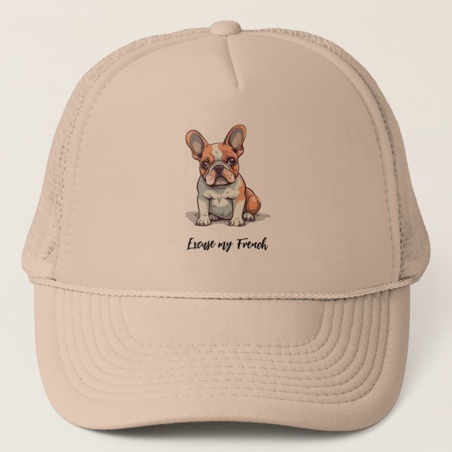 Funny French Bulldog Trucker Hat (Front)
