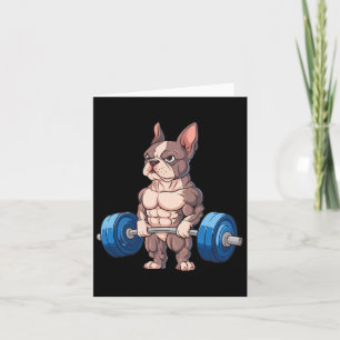 Funny French Bulldog Weightlifting Bodybuilding Gy Card