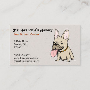 Funny French Bulldog with Huge Tongue Sticking Out Business Card