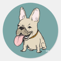 Funny French Bulldog with Huge Tongue Sticking Out
