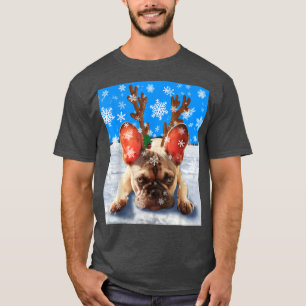 Funny French Bulldog XMas Christmas Lover Dog Snow T-Shirt