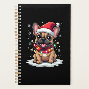 Funny French Bulldogs Christmas Santa Hat Lights S Planner