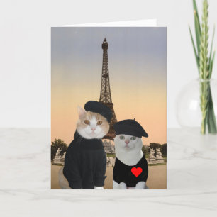 Funny French Cat/Kitty Valentine for Husband Holiday Card