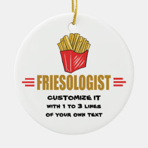 Funny French Fries Ceramic Ornament