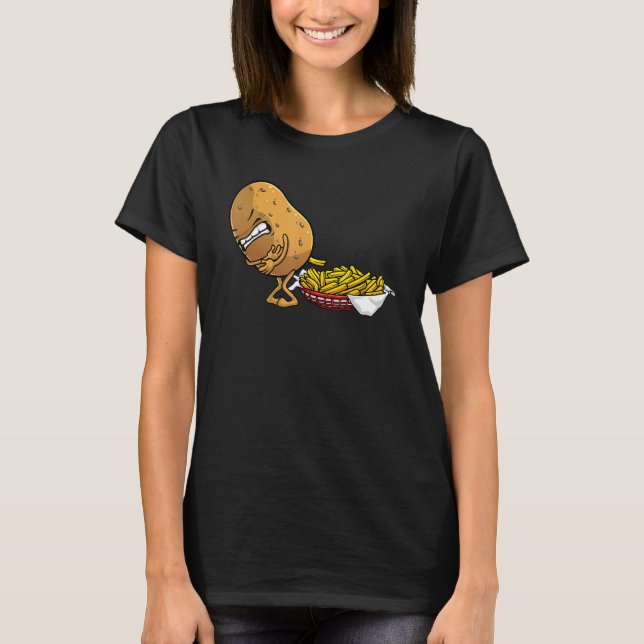 Funny French Fries Designs For Men Women Potato Fo T-Shirt (Front)
