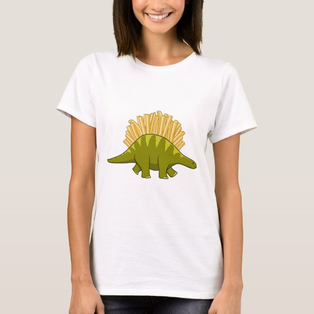 Funny French Fries Dinosaur T-Shirt (Front)
