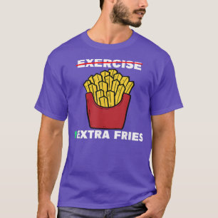 funny french fries eercise veggies vegetarian vega T-Shirt