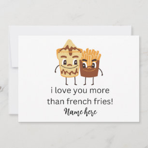 Funny French Fries I love You Add Name Customised  Announcement