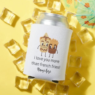 Funny French Fries I love You Add Name Customised  Can Cooler
