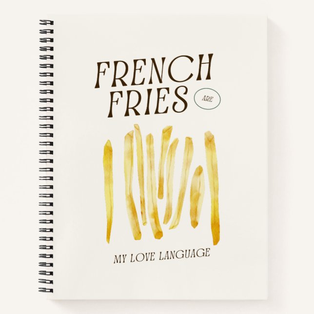 Funny French Fries Love Tote Bag Notebook (Front)