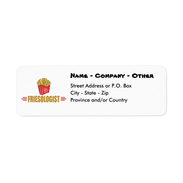 Funny French Fries Return Address Label (Front)