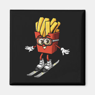 Funny French Fry Ski Potato Fries Skiing Instructo Magnet
