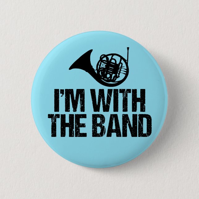 Funny French Horn 6 Cm Round Badge (Front)