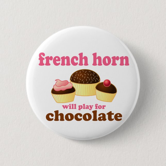 Funny French Horn Button (Front)