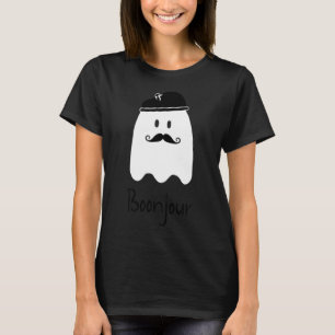Funny French Teacher Halloween Bonjour Ghost T-Shirt
