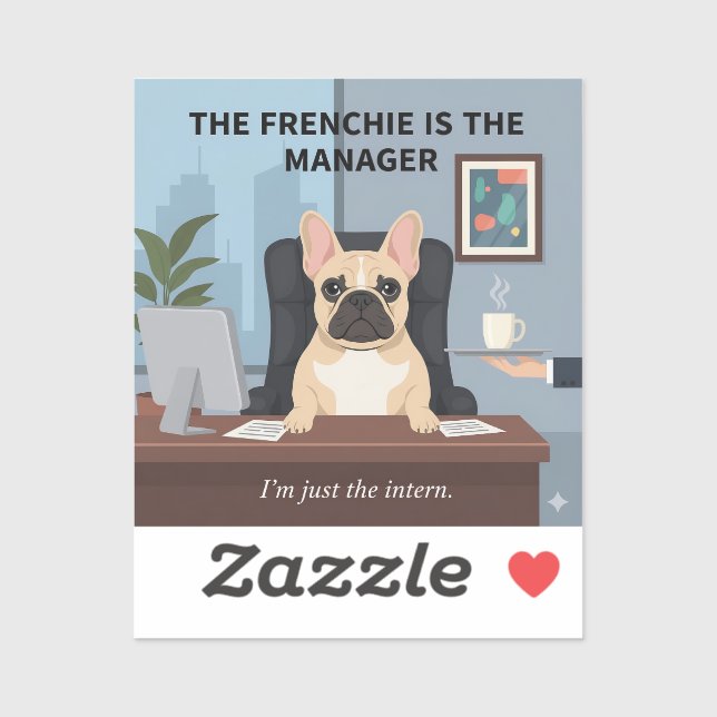 Funny Frenchie Manager Dog Mum Gift Office Humour  (Sheet)