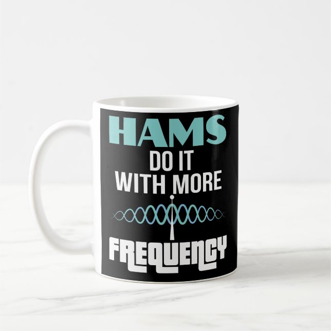 Funny Frequency Ham Radio Operator Coffee Mug Gift (Left)