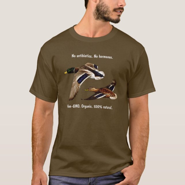 Funny Fresh Organic Food Duck Hunting T-Shirt (Front)