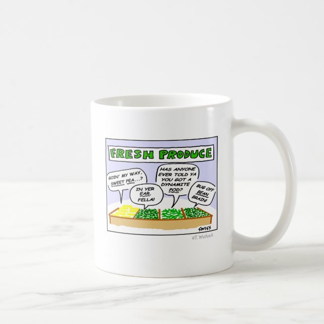 Funny Fresh Produce Cartoon Vegetables Mug (Right)
