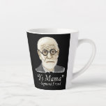 Funny Freud Psychology Latte Mug<br><div class="desc">This is a hand-drawn image of Sigmund Freud, with a quote that says “Yo Mama”. This is a play on classic yo mama jokes combined with Freud’s focus on the influence of mothers on their children. Sigmund Freud, psychology joke, funny psychology gift, yo mama joke, psychologist gift, psychiatry humour, your...</div>