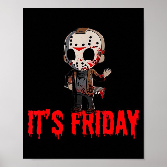 Funny Friday 13th Funny Halloween Horror  Poster (Front)