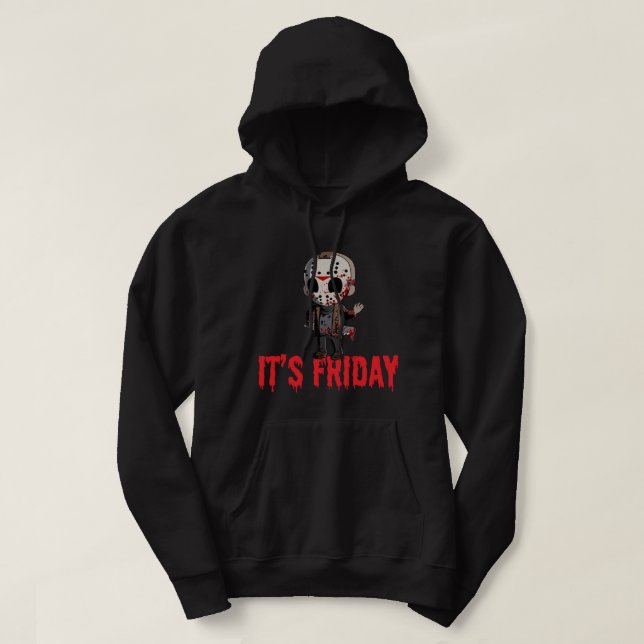 Funny Friday 13th Funny Halloween Horror Pullover  (Design Front)