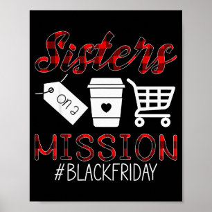 Funny Friday Squad Black Shopping Season Sisters O Poster