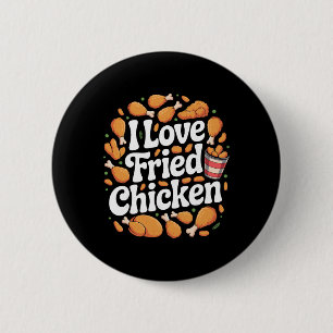 Funny Fried Chicken Art For Men Women Kids Fast Fo 6 Cm Round Badge