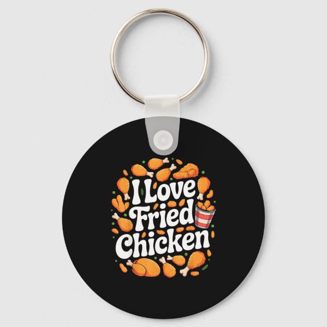 Funny Fried Chicken Art For Men Women Kids Fast Fo Key Ring (Front)