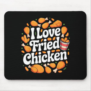 Funny Fried Chicken Art For Men Women Kids Fast Fo Mouse Pad