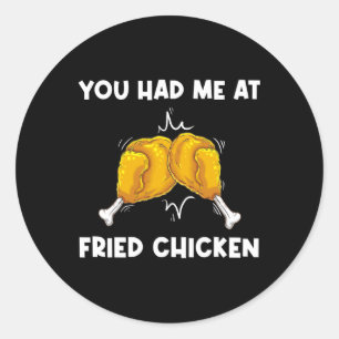 Funny Fried Chicken Gift For Men Women Chicken Buc Classic Round Sticker