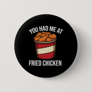 Funny Fried Chicken Lover Fast Food Bbq Grill Drum 6 Cm Round Badge
