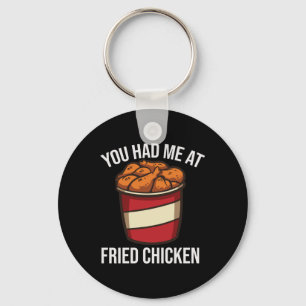 Funny Fried Chicken Lover Fast Food Bbq Grill Drum Key Ring