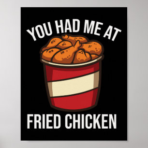Funny Fried Chicken Lover Fast Food Bbq Grill Drum Poster