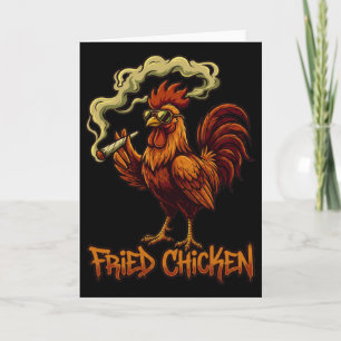 Funny Fried Chicken Rooster Shades Bird Poultry Hu Card