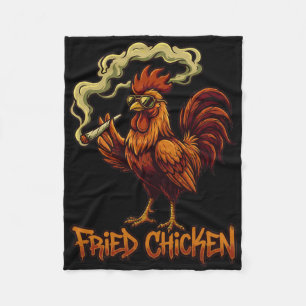 Funny Fried Chicken Rooster Shades Bird Poultry Hu Fleece Blanket