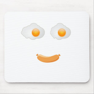 Funny Fried Egg Food Face Mouse Pad