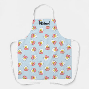 Funny Fried Egg Kawaii Food pattern  Apron