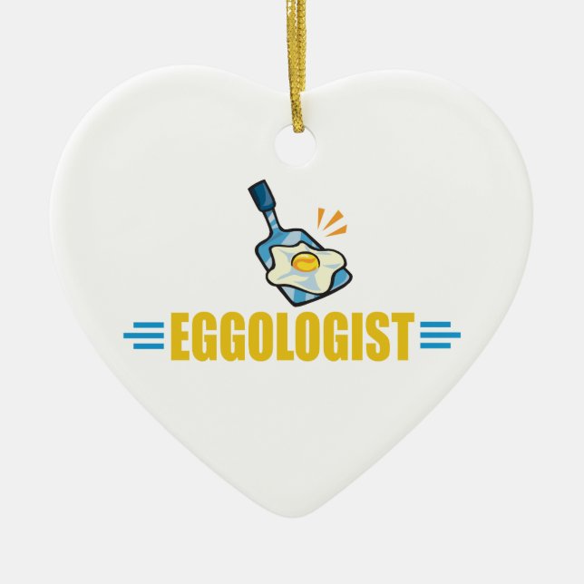 Funny Fried Eggs Ceramic Ornament (Front)