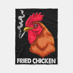 Funny Fried Smoking Chicken Tee Shirt Flock Boss W Fleece Blanket