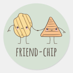 Funny Friend-chip potato chips Classic Round Sticker