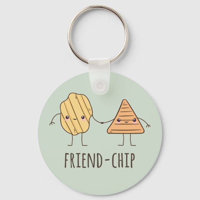 Funny Friend-chip potato chips Key Ring (Front)