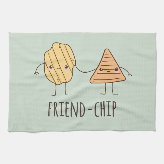 Funny Friend-chip potato chips Tea Towel (Horizontal)