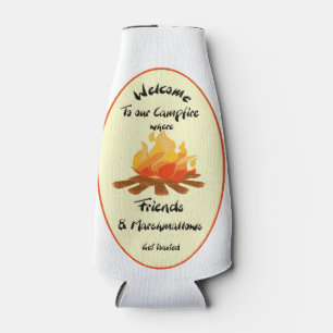 Funny Friend Marshmallow Camping Quote Bottle Cooler