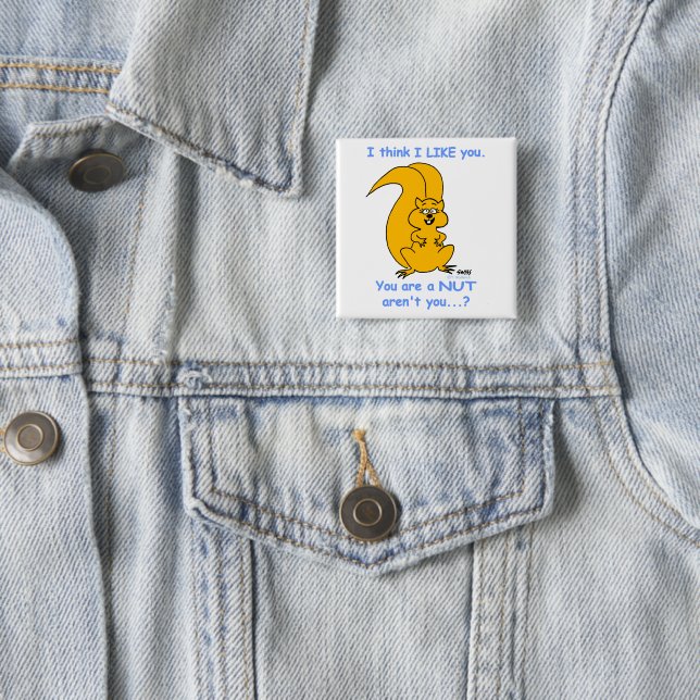 Funny Friendly Squirrel Cartoon Friendship Button (In Situ)
