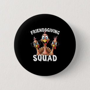 Funny Friendsgiving Turkey Trot Squad Matching Tha 6 Cm Round Badge